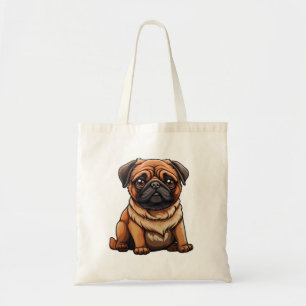Cartoon dog illustration tote bag