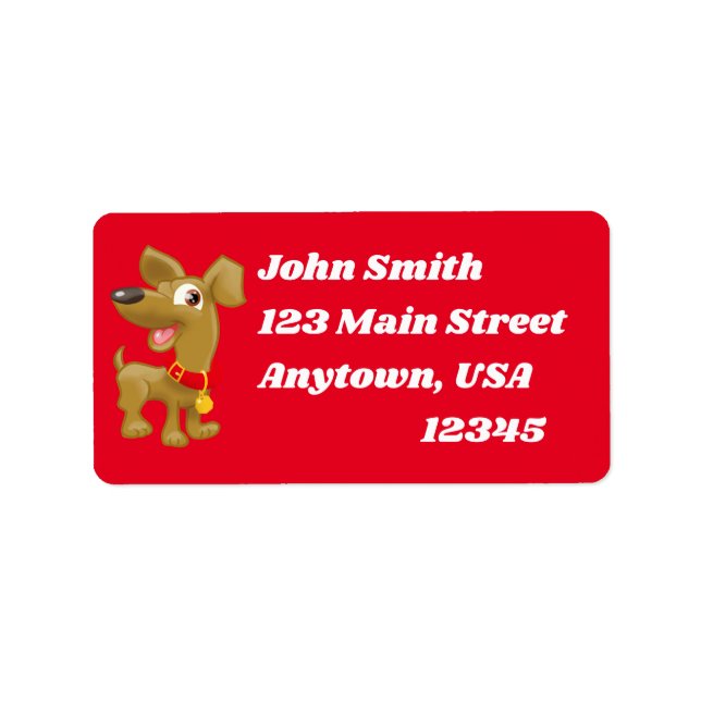 Cartoon Dog Label (Front)