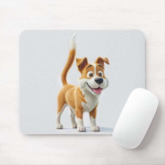 Cartoon Dog Mouse Mat (With Mouse)