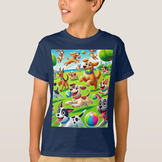 Cartoon Dog Park T-Shirt (Front)