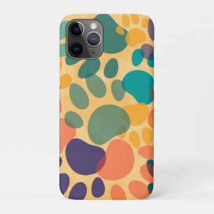 Cartoon Dog Paw Print Colourful Abstract Art  iPhone 11 Pro Case