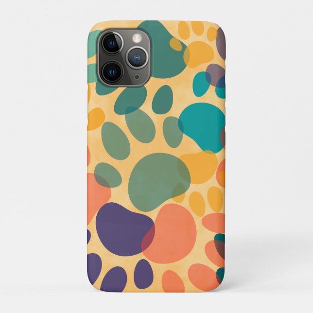 Cartoon Dog Paw Print Colourful Abstract Art  Case-Mate iPhone Case (Back)