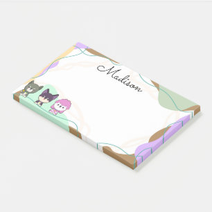 Cartoon dog personalised post-it notes