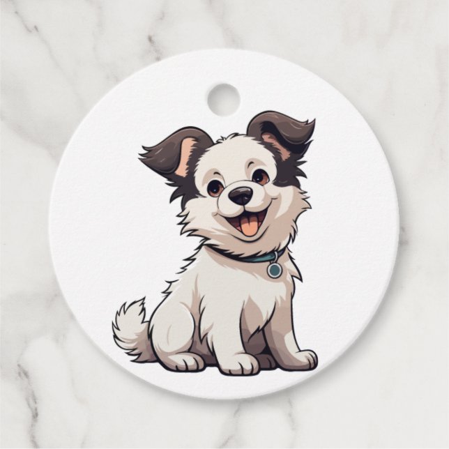 Cartoon Dog Photos | Favour Tags (Front)
