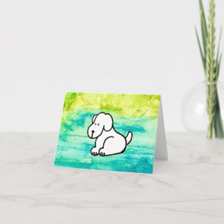 Cartoon Dog Puppy Thank You Folded Note Card