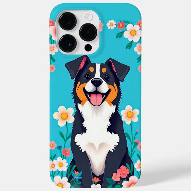Cartoon Dog Surrounded by Flowers Case-Mate iPhone Case (Back)