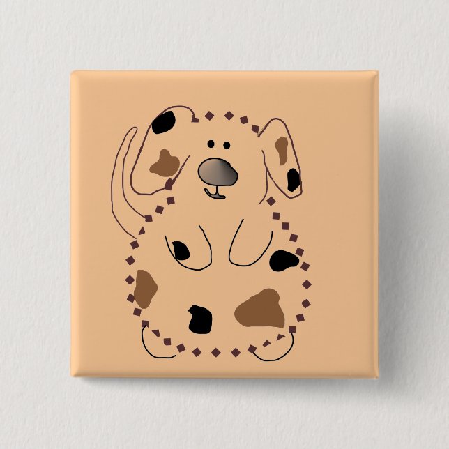 Cartoon Dog Tshirts and Gifts 15 Cm Square Badge (Front)