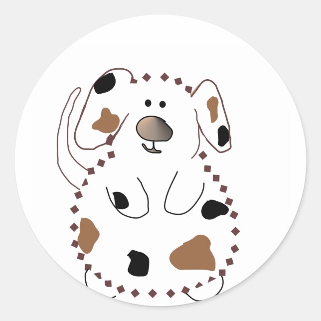 Cartoon Dog Tshirts and Gifts Classic Round Sticker (Front)