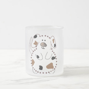 Cartoon Dog Tshirts and Gifts Frosted Glass Coffee Mug