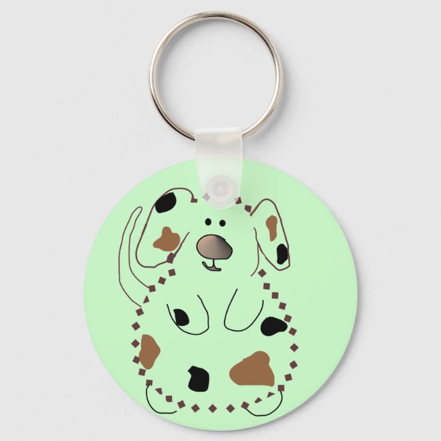 Cartoon Dog Tshirts and Gifts Key Ring (Front)