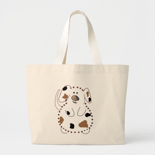 Cartoon Dog Tshirts and Gifts Large Tote Bag (Front)