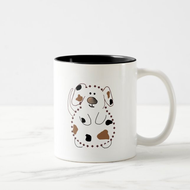 Cartoon Dog Tshirts and Gifts Two-Tone Coffee Mug (Right)
