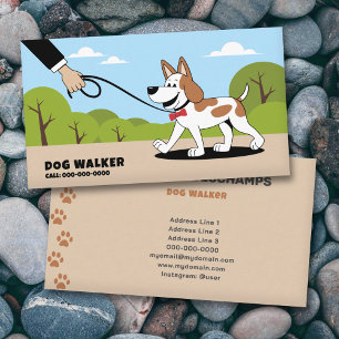 Cartoon - Dog Walker Business Card