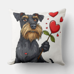 Cartoon dog with a flower cushion