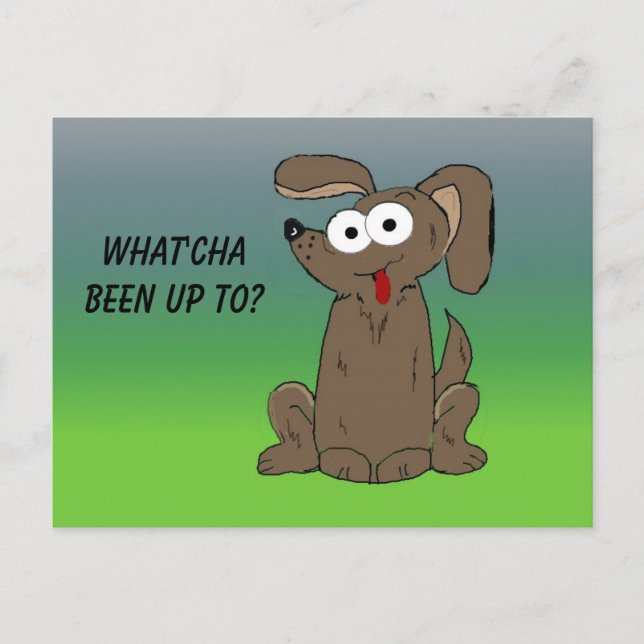 Cartoon Dog with Big Eyes Postcard (Front)