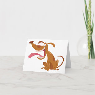 Cartoon Dog with Big Smile and Tongue Out Card