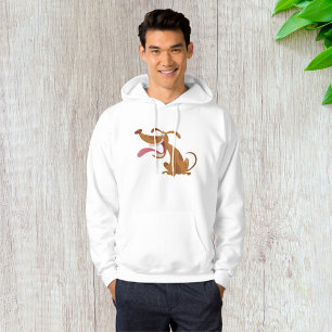 Cartoon Dog With Tongue Out Mens Hoodie