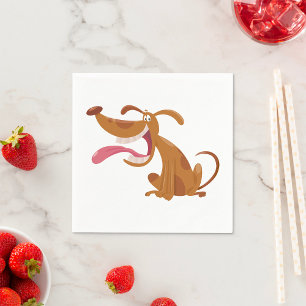 Cartoon Dog With Tongue Out Paper Napkins