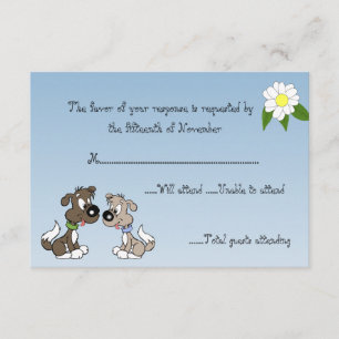 Cartoon Doggie Wedding Response Card