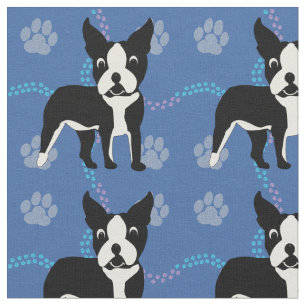 Cartoon Dogs - Boston Terrier v3 Fabric