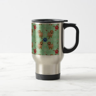 Cartoon Dogs - Dachsund Red Tiled v1 Travel Mug