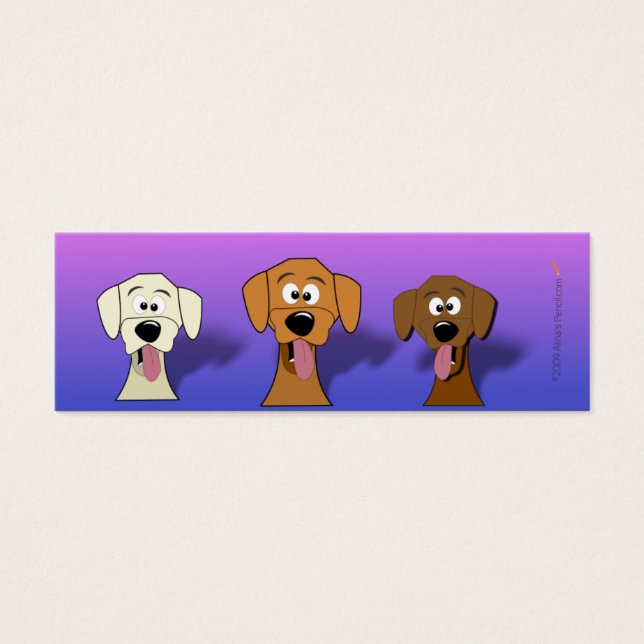 Cartoon Dogs Mini Bookmarks (Front)