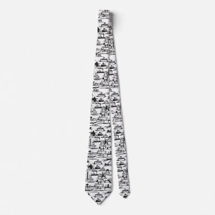 "Cartoon Dogs on Boats" Tie by Willowcatdesigns