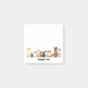 cartoon dogs postit post-it notes
