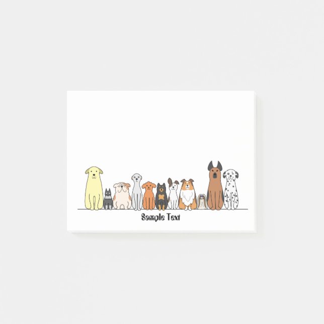 cartoon dogs postit post-it notes (Front)