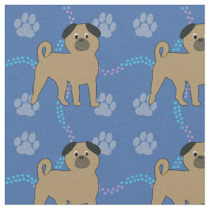Cartoon Dogs -  Pug v1 Fabric