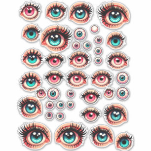 cartoon doll eyes colour illustrations art