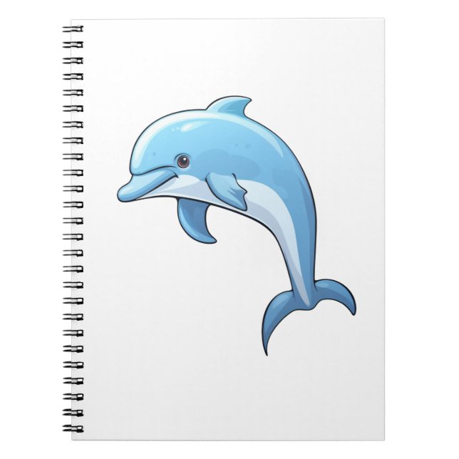 Cartoon dolphin illustration notebook (Front)