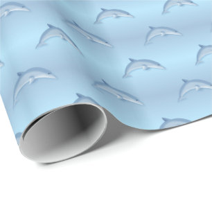 Cartoon Dolphins fun wrapping paper