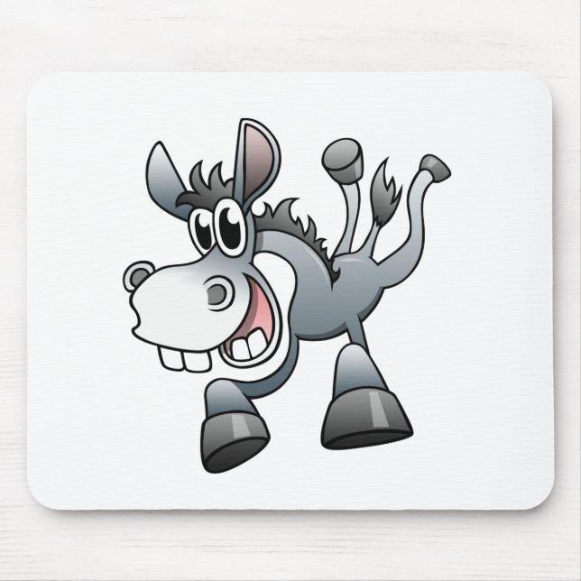 Cartoon Donkey Mouse Mat (Front)