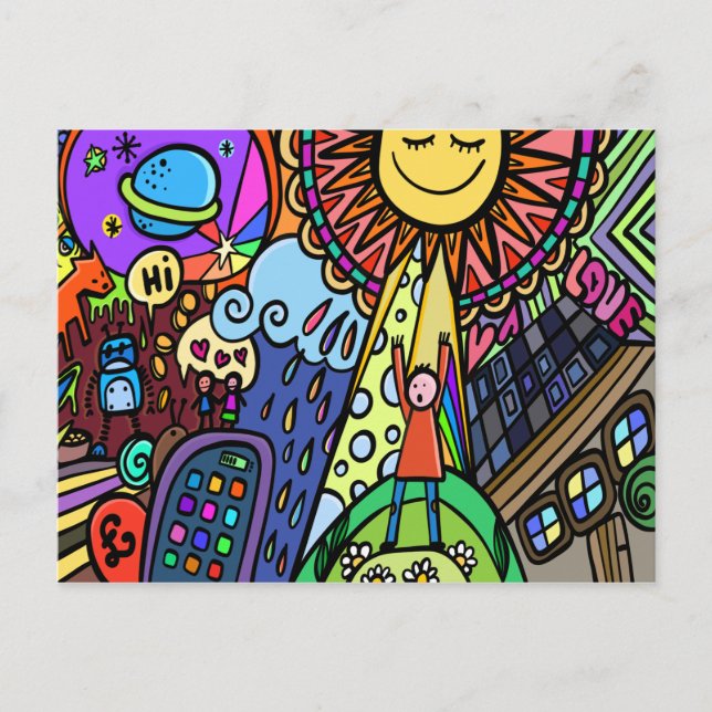 Cartoon Doodle Postcard (Front)