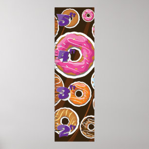 Cartoon Doughnuts growth chart. Poster