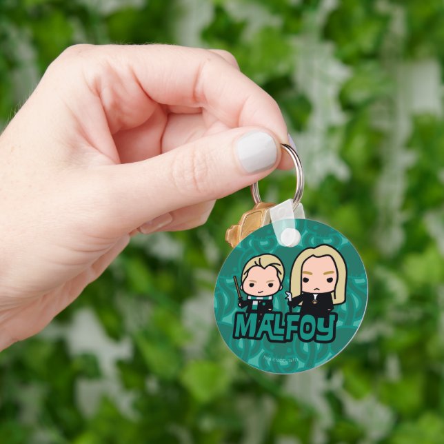 Cartoon Draco and Lucius Malfoy Character Art Key Ring Zazzle