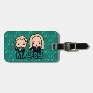 Cartoon Draco and Lucius Malfoy Character Art Luggage Tag