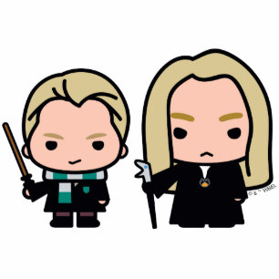 Cartoon Draco and Lucius Malfoy Character Art Photo Sculpture Key Ring