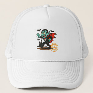 Cartoon Dracula Vampire – Approved by Halloween Trucker Hat