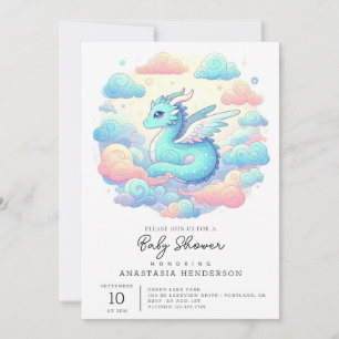 Cartoon Dragon Baby Shower Invitation