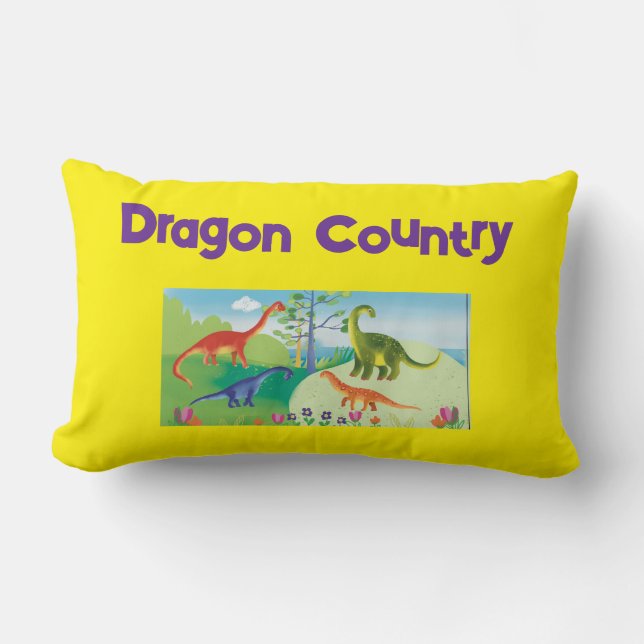 Cartoon Dragon Country Lumbar Cushion (Front)
