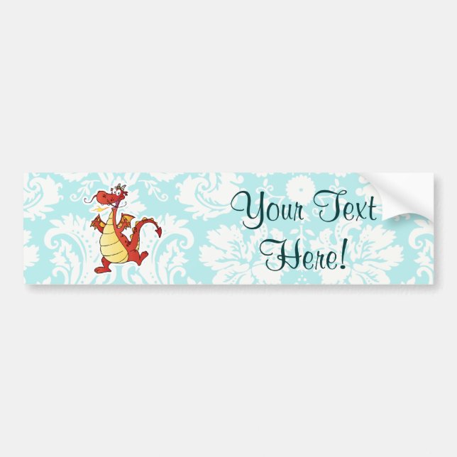 Cartoon Dragon; Cute Bumper Sticker (Front)