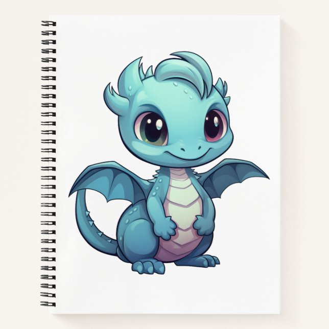 Cartoon dragon illustration notebook (Front)
