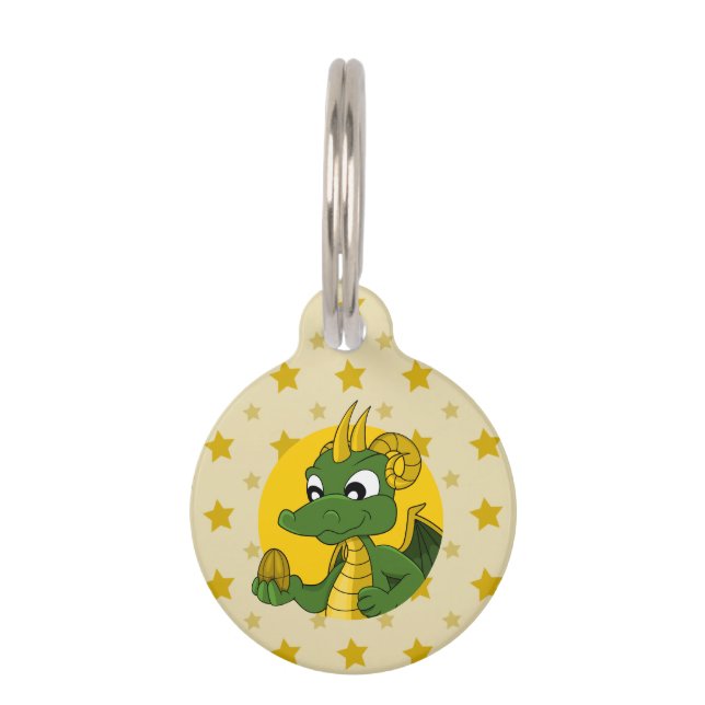 Cartoon dragon pet tag (Front)