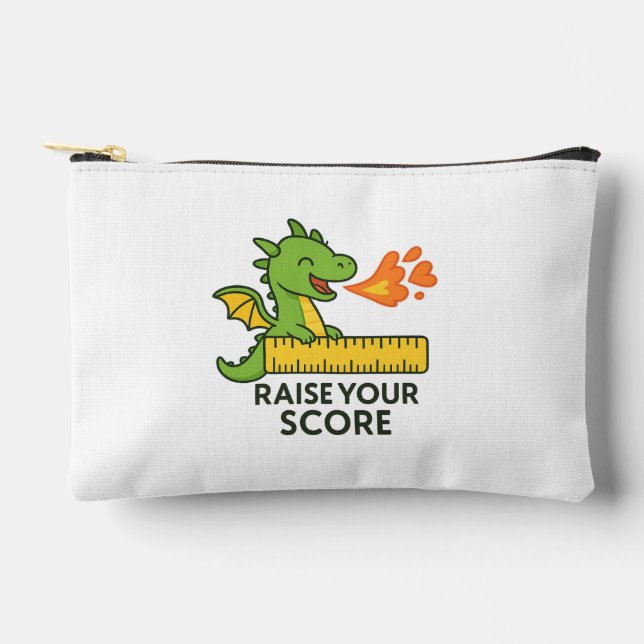 Cartoon Dragon Ruler Sticker – Cute School  Accessory Pouch (Front)