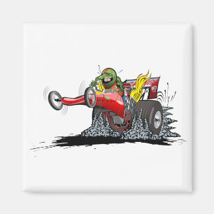 Cartoon dragster magnet