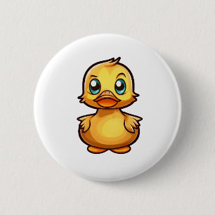 Cartoon duck illustration 6 cm round badge