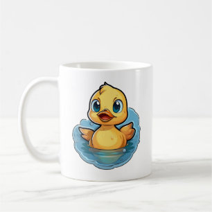 Cartoon duck illustration coffee mug
