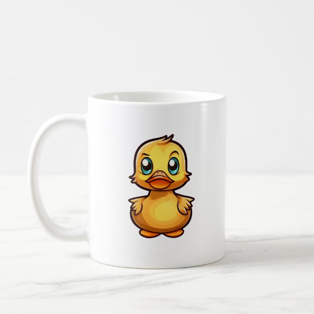 Cartoon duck illustration coffee mug (Left)
